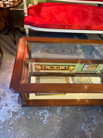 Table basse bois et verre