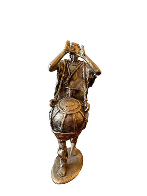 Sculpture africaine en bronze – Musicien traditionnel – 33 cm