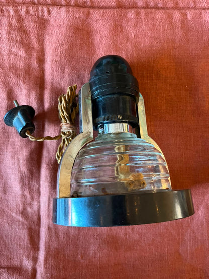 Diffuseur de parfum électrique ancien Art déco bakélite noire verre 110V
