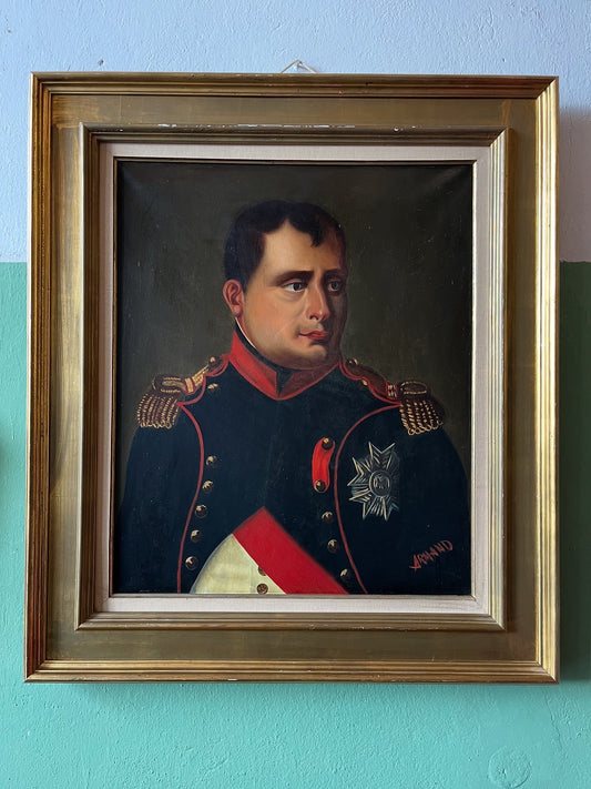 Grande huile sur toile Napoléon signée Armand