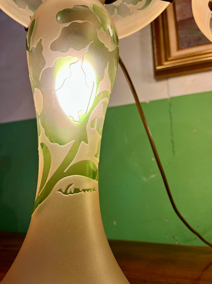 Paire de lampe de Vianne verre soufflé