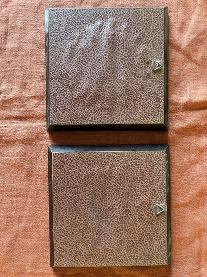 Paire de cadres vintage au point de croix oiseaux et fleurs