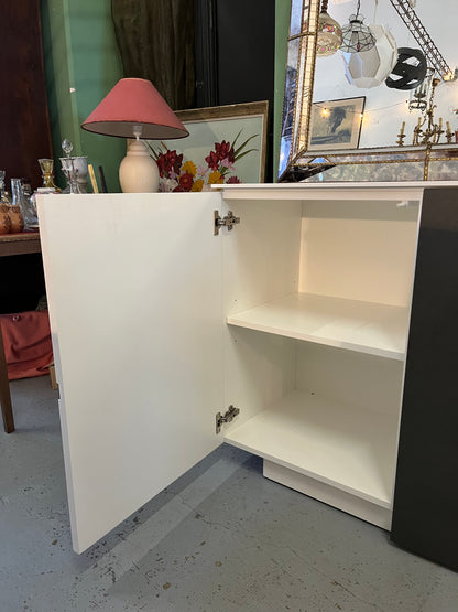 buffet moderne laqué blanc et gris