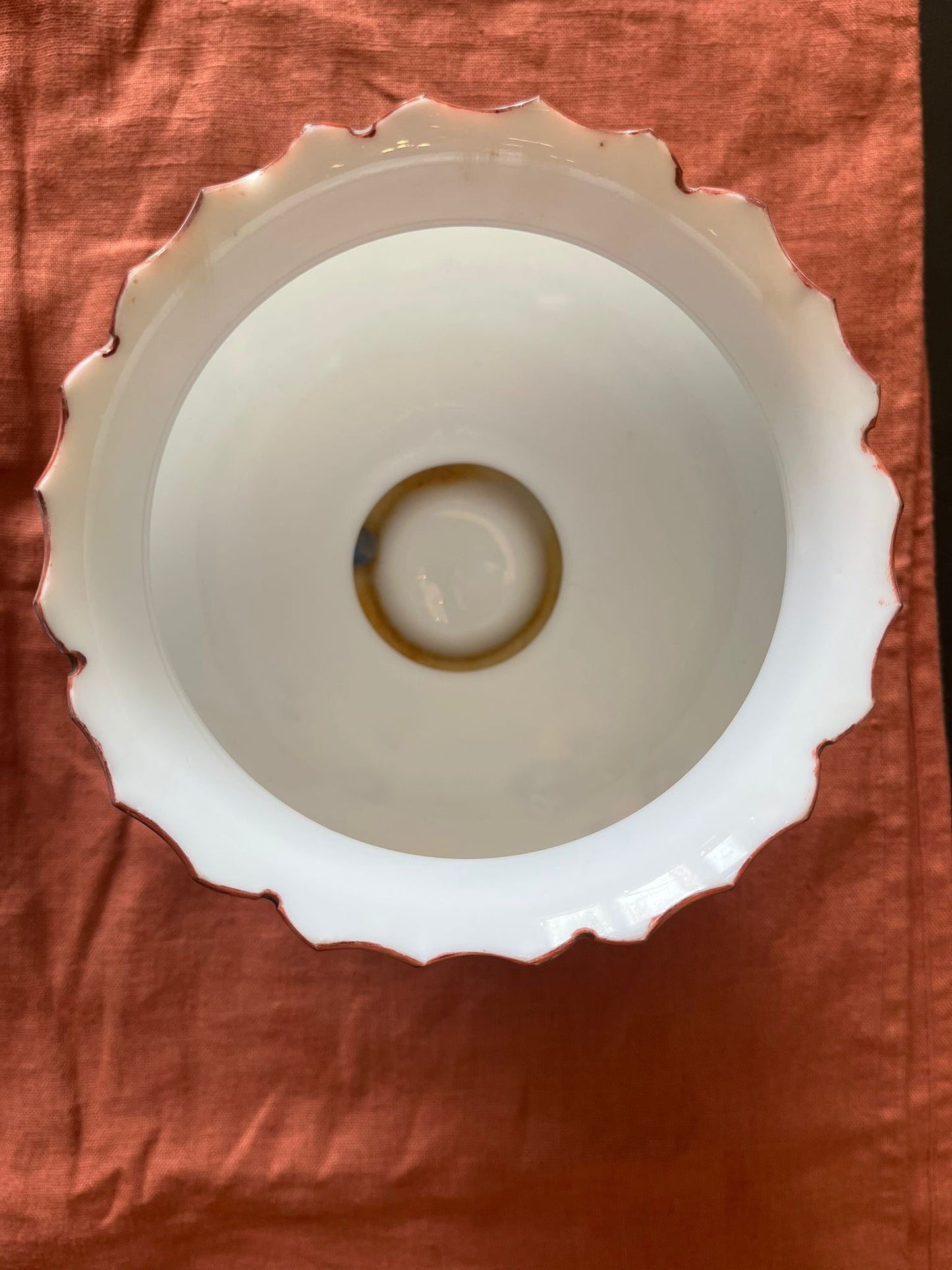 Vase ancien opaline peinte main décor floral émaillé