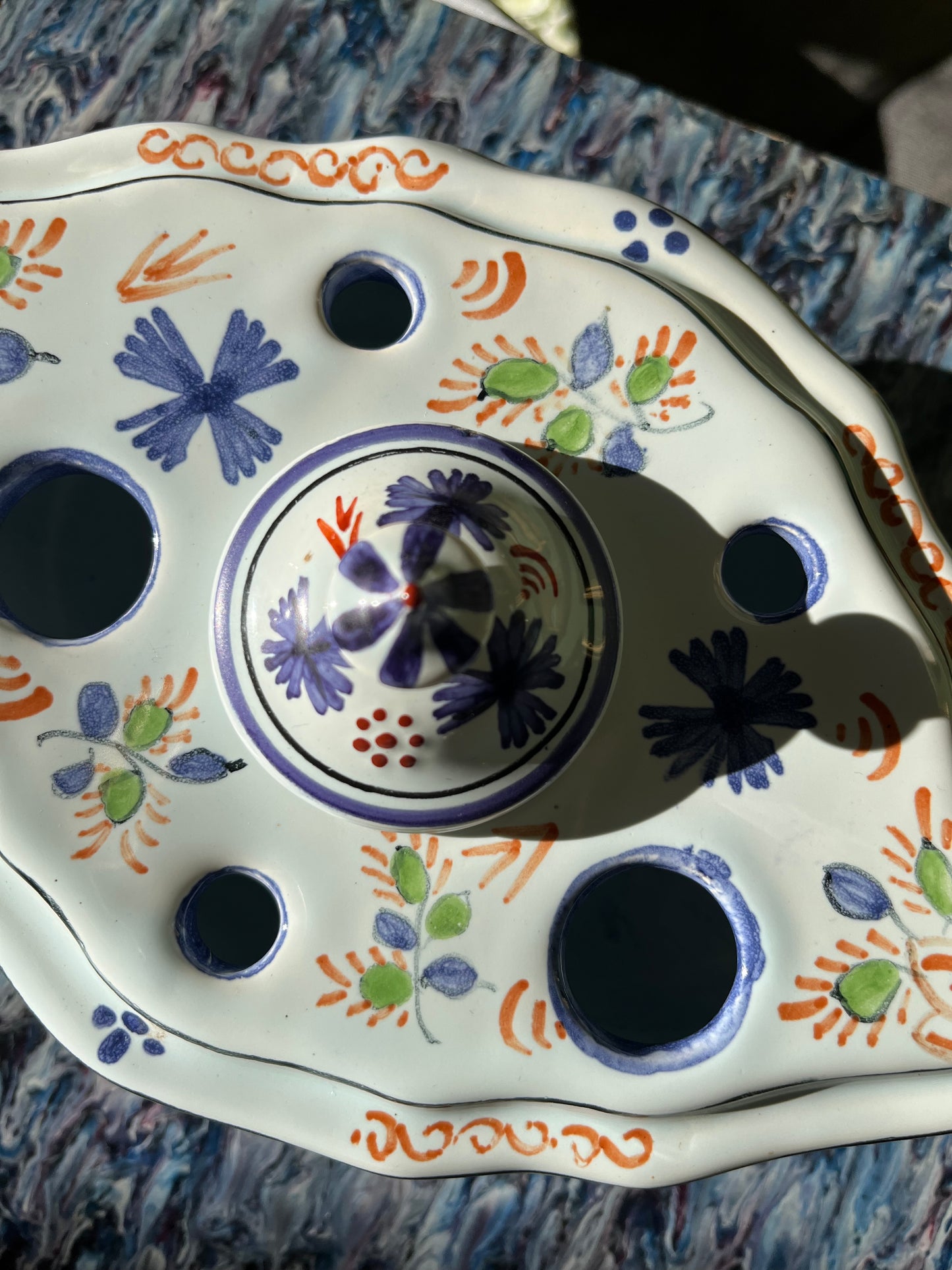 Encrier porte plumes Delft décor fait main