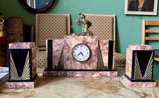 Ensemble de garnitures de cheminée art déco