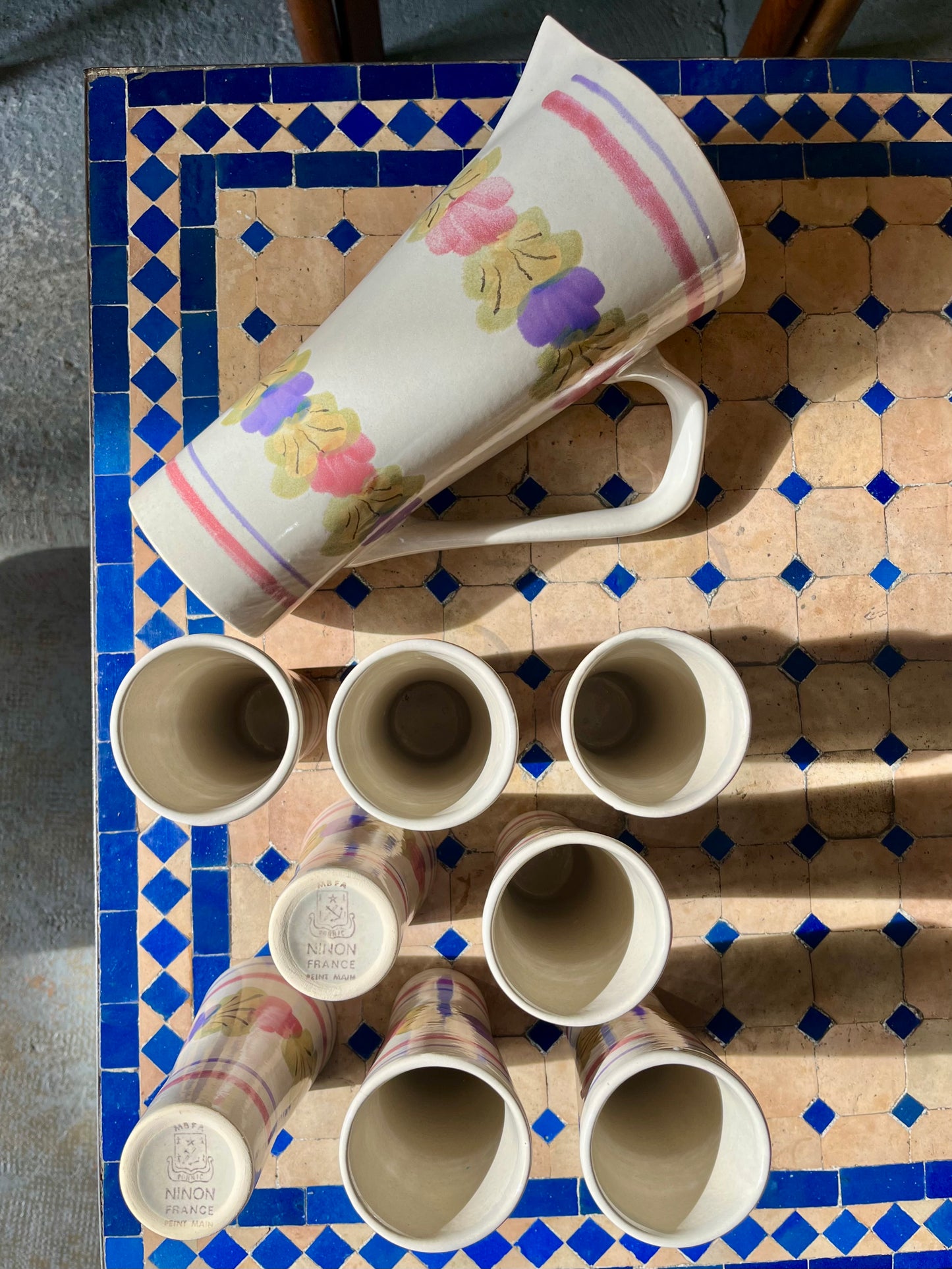 Service céramique 8 mazagrans Ninon France