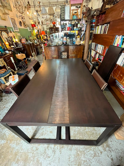 Table Roche Bobois extensible wengé avec rallonges design contemporain