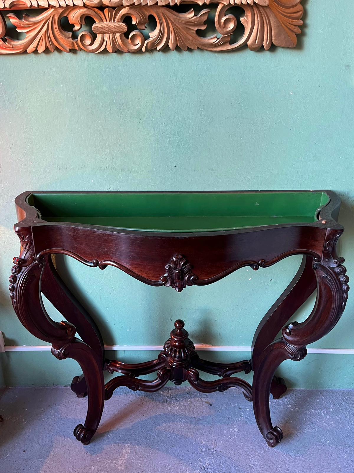 Console jardinière style Louis XV acajou XIXe siècle sculptée