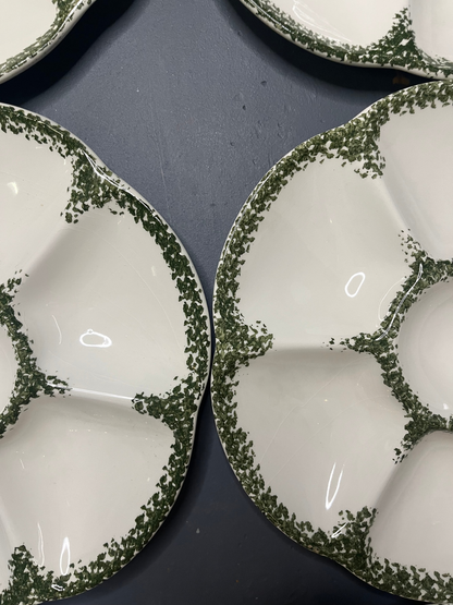 Lot de 6 assiettes à huîtres GIEN FRANCE