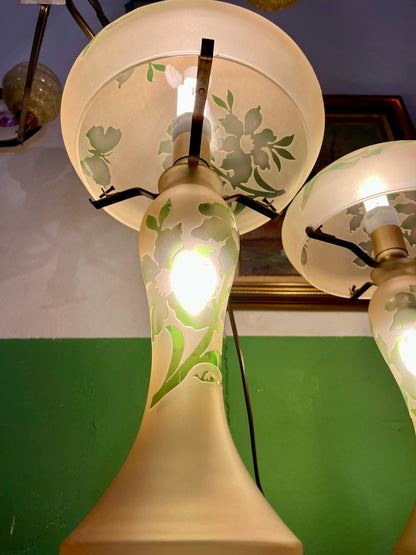 Paire de lampe de Vianne verre soufflé