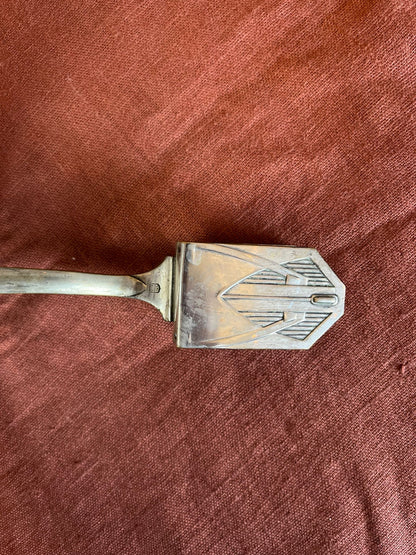 Vide-poche Art déco en métal argenté avec porte-cartes, années 1930