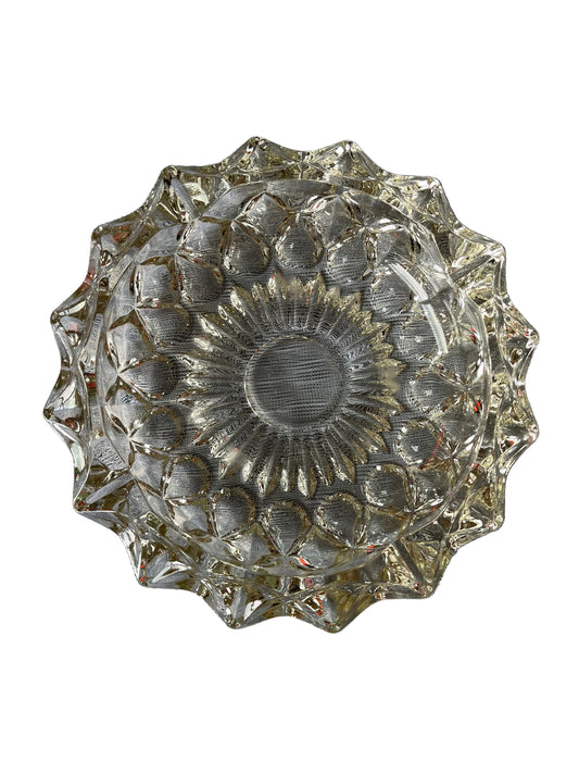 Grand cendrier en verre taillé