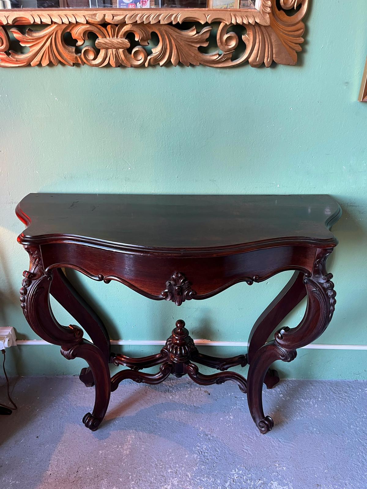 Console jardinière style Louis XV acajou XIXe siècle sculptée