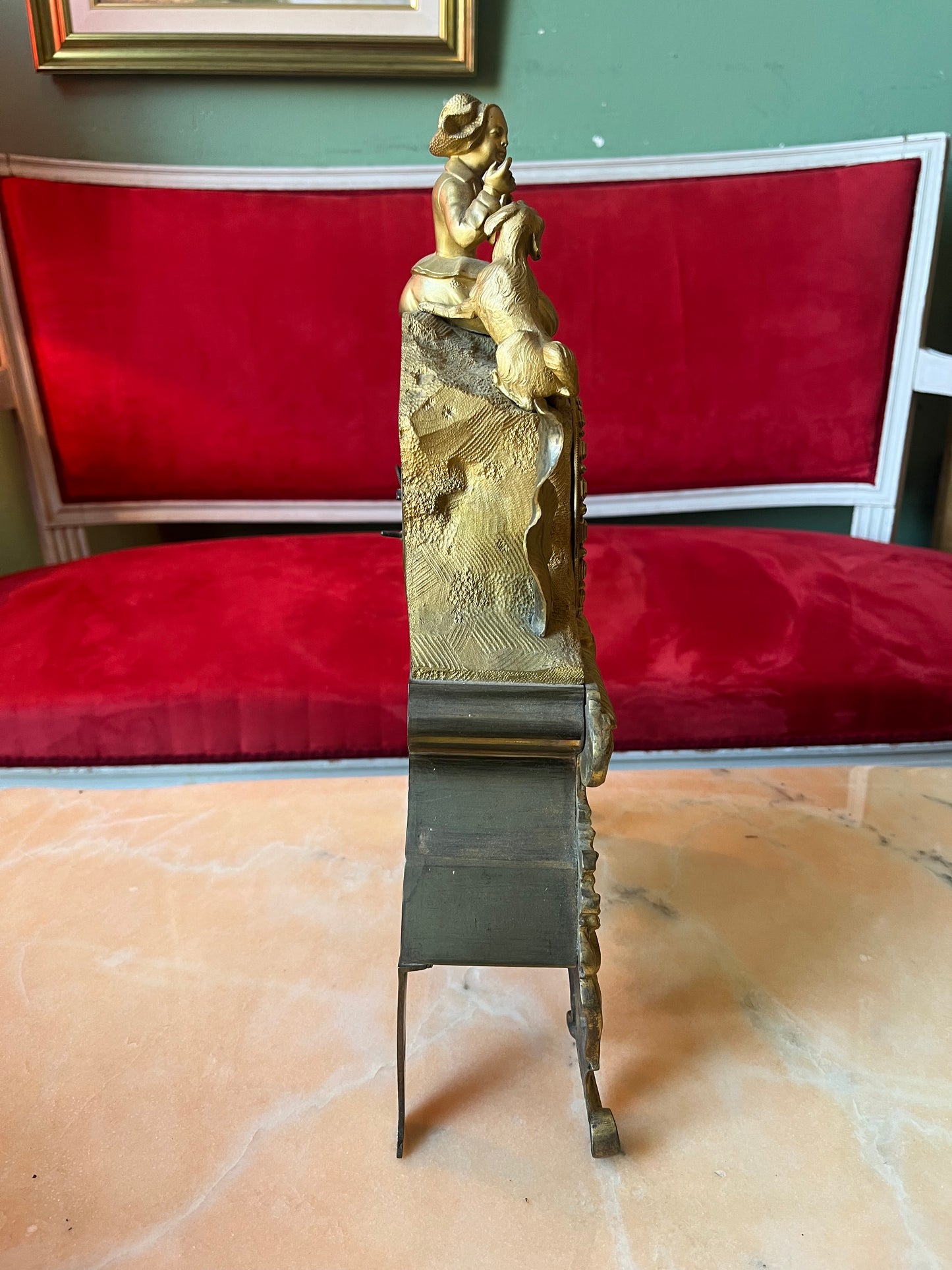 Ancienne pendule horloge en bronze doré