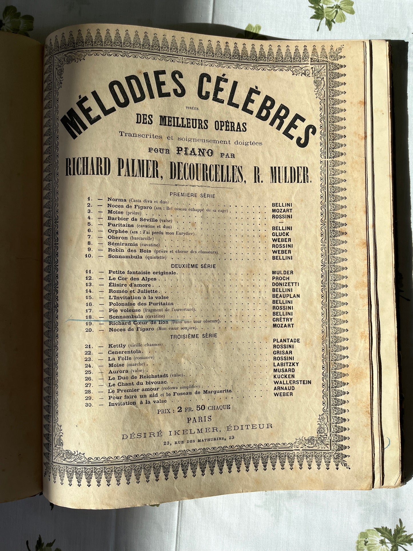 Collection de partitions « les succès du piano par J. Rummel Paris