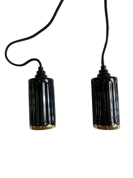 Paire de Suspensions Maison Sarah Lavoine Noir Doré Design Contemporain