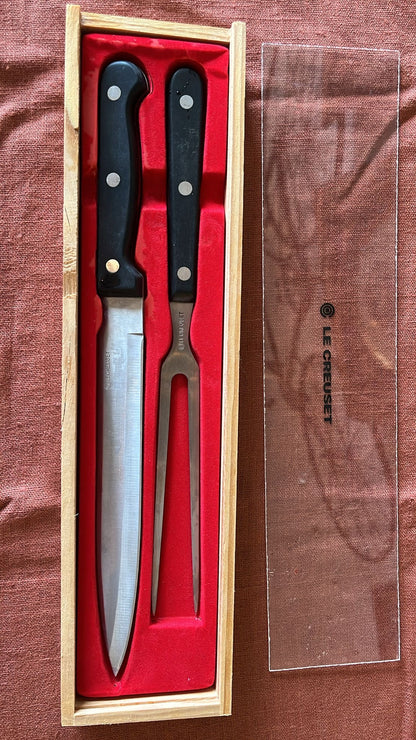 Coffret couteau à découper + fourchette Le Creuset