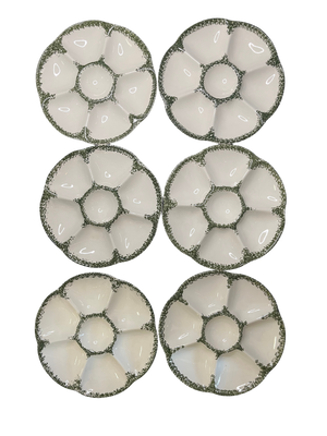 Lot de 6 assiettes à huîtres GIEN FRANCE