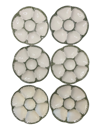 Lot de 6 assiettes à huîtres GIEN FRANCE