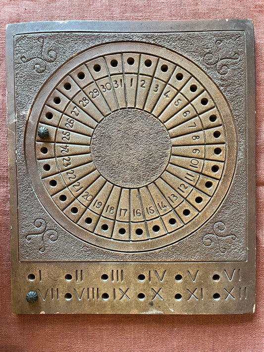 Calendrier perpétuel mural en céramique A Cirriola Sagone Corse vintage