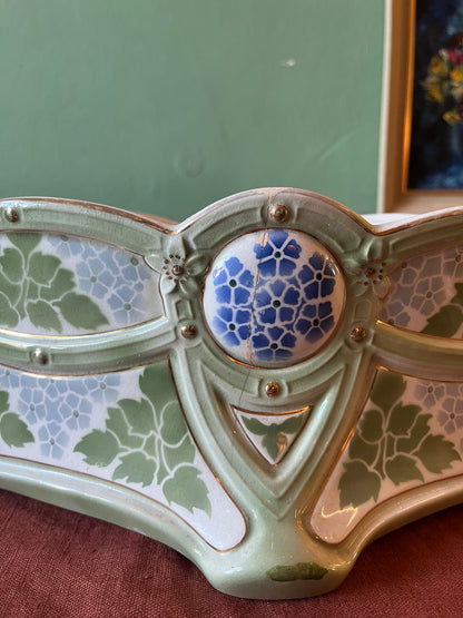 Jardinière Art Nouveau Keller & Guérin Lunéville décor végétal