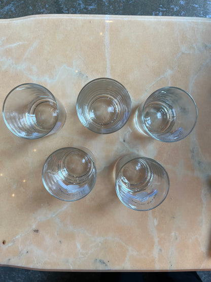 Lot de 5 verres « doublettes tête à tête Épinal 1989 »