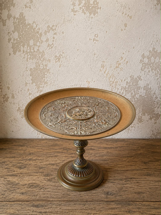 Présentoir Napoléon III signé Léopold Oudry bronze décor putti XIXe siècle