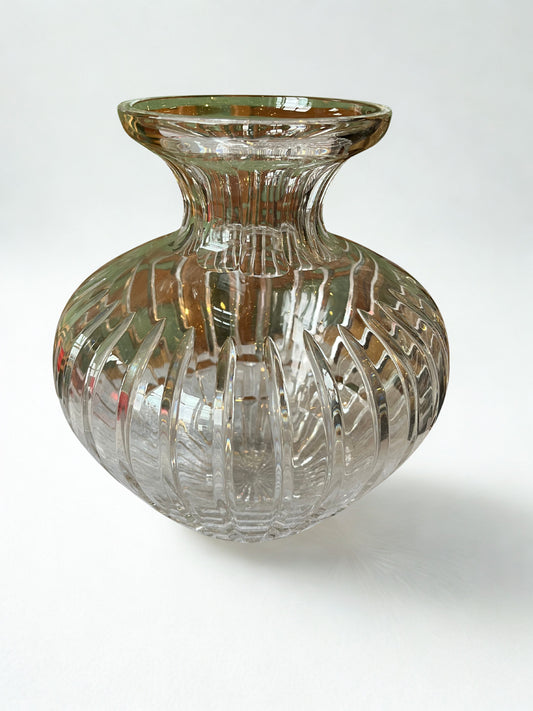 Grand vase amphore en cristal taillé