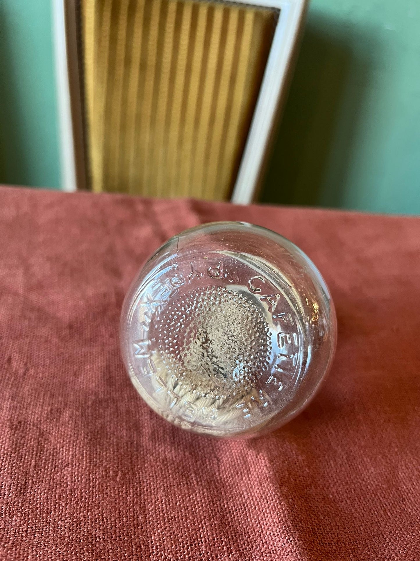 Petite lampe à alcool ancienne en verre avec mèche – brûleur vintage
