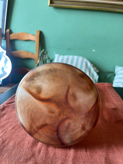 Grand vase en pâte de verre marbrée brun ambré – XXe siècle