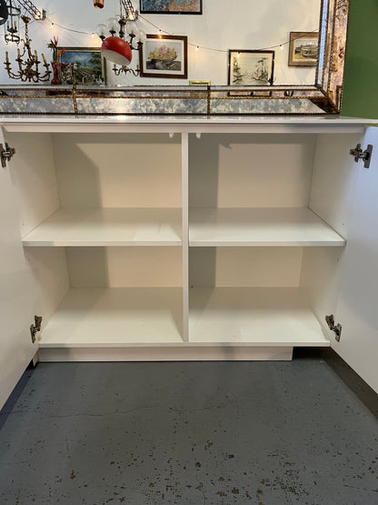 buffet moderne laqué blanc et gris