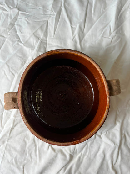 Ancien pot à graisse Foucard-Jourdan Vallauris 12 L en terre cuite vernissée