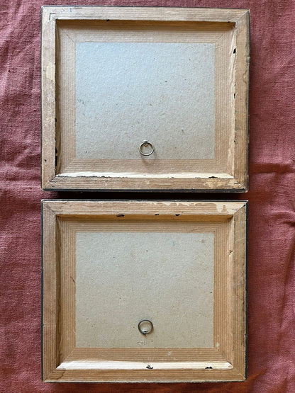 Paire de petites gravures anciennes encadrées paysages