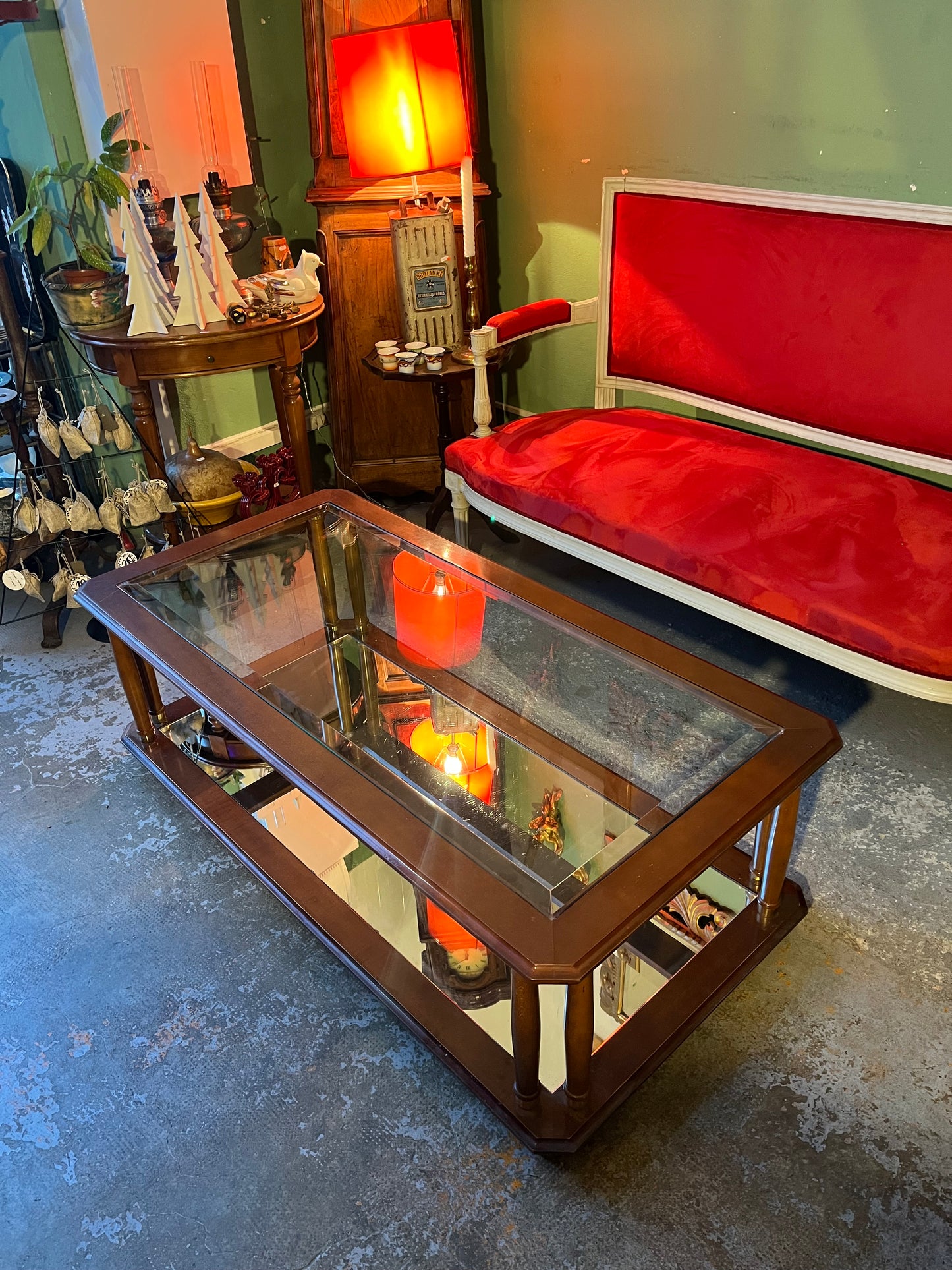 Table basse bois et verre