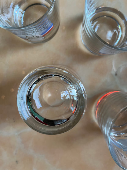 Lot de 5 verres « doublettes tête à tête Épinal 1989 »