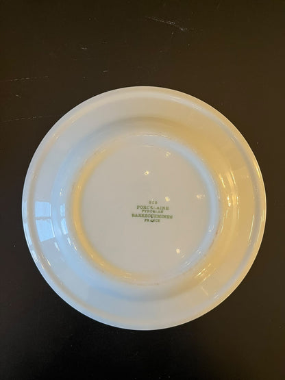 Assiette en porcelaine Sarreguemines décor oiseau et fleurs – 22,5 cm