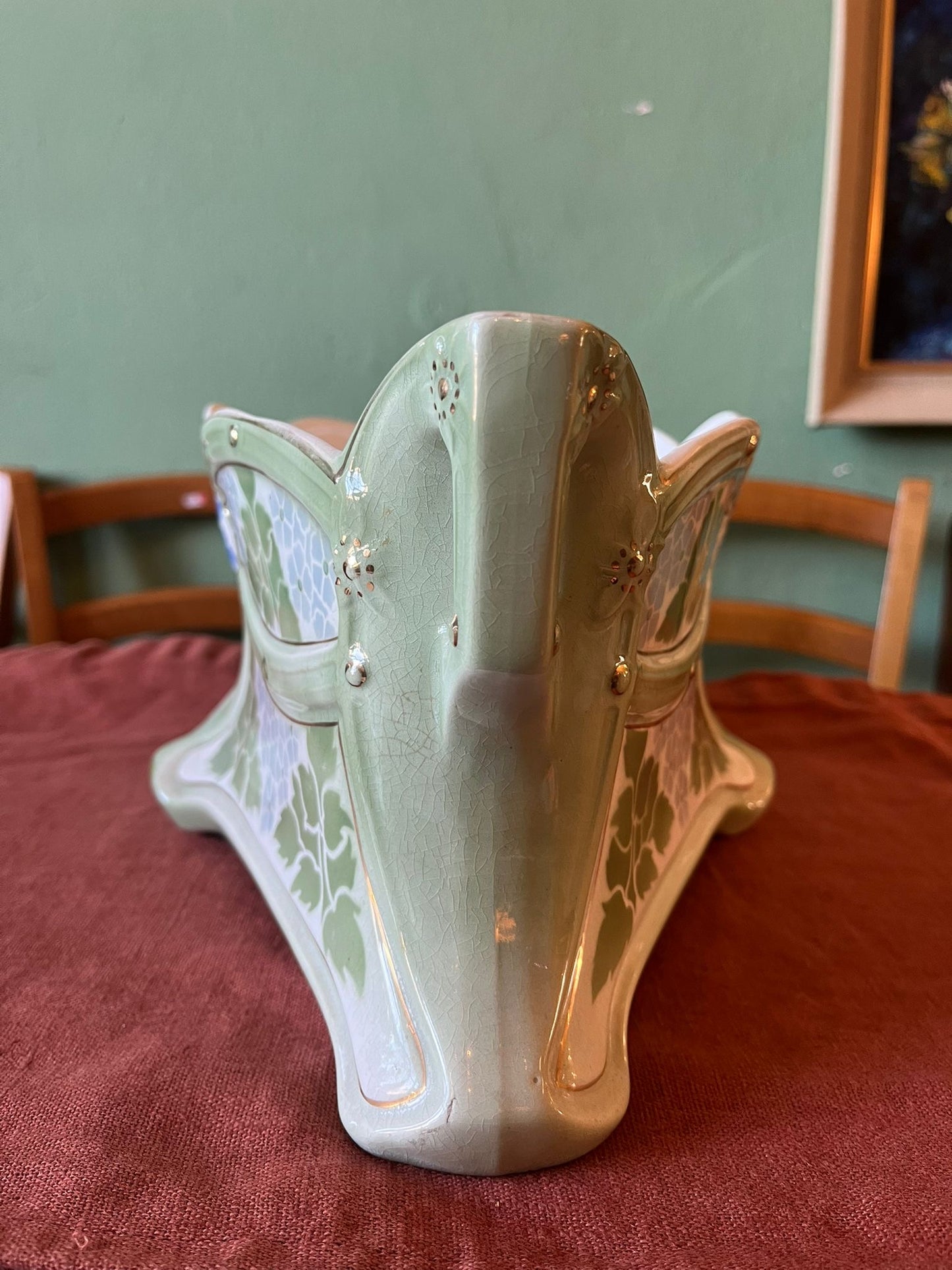 Jardinière Art Nouveau Keller & Guérin Lunéville décor végétal