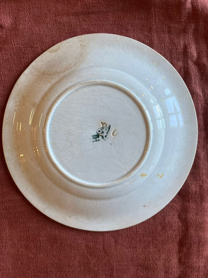 Assiette ancienne terre de fer Creil & Montereau « Rigolades » n°5 XIXe