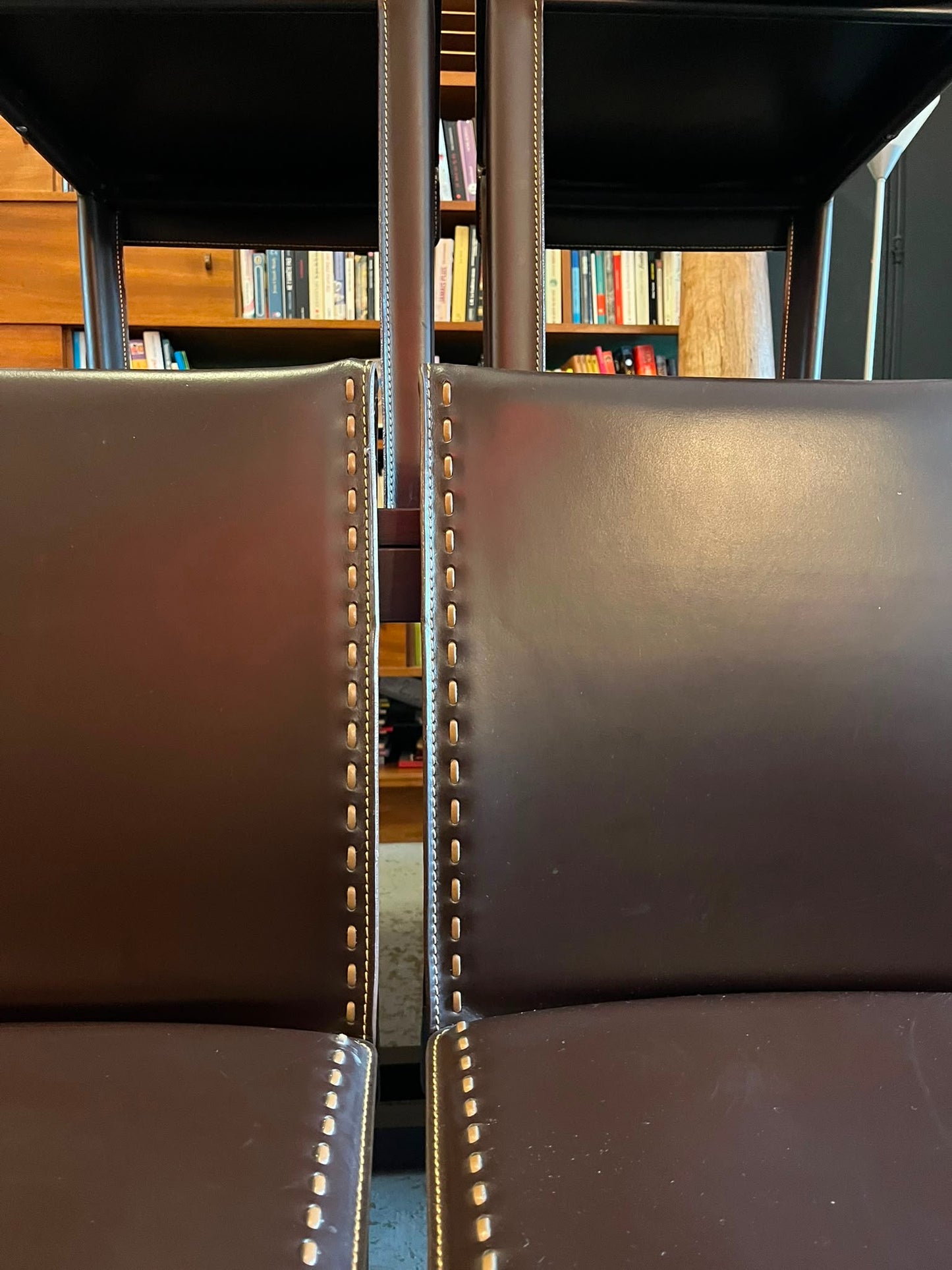 Lot de 4 Chaises Roche Bobois Cuir Chocolat Design Contemporain