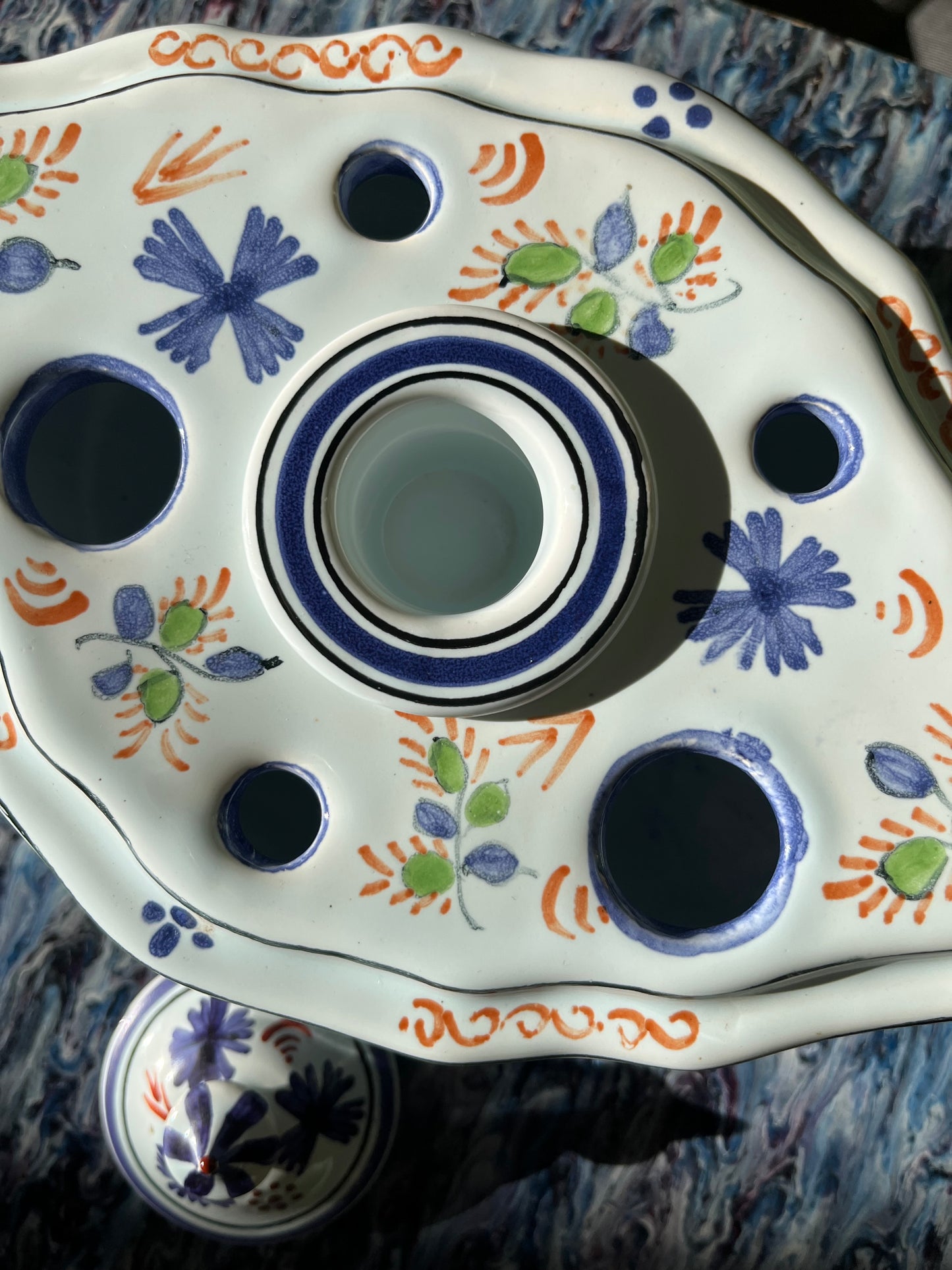 Encrier porte plumes Delft décor fait main