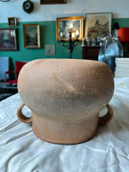 Ancien pot à graisse Foucard-Jourdan Vallauris 12 L en terre cuite vernissée