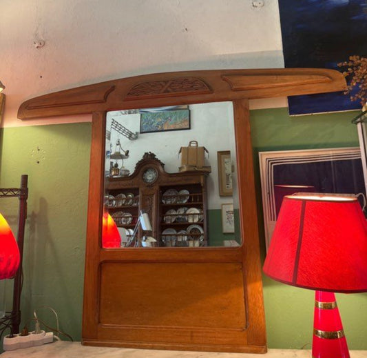 Miroir biseauté en bois art deco