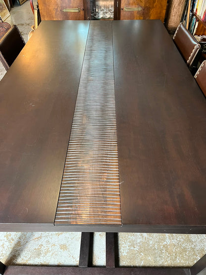 Table Roche Bobois extensible wengé avec rallonges design contemporain