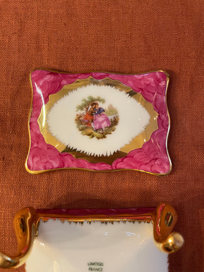 Boîte à bijoux en porcelaine de Limoges rose et dorée – Danijor