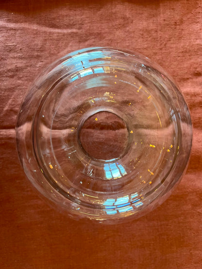 Vase boule en verre épais transparent