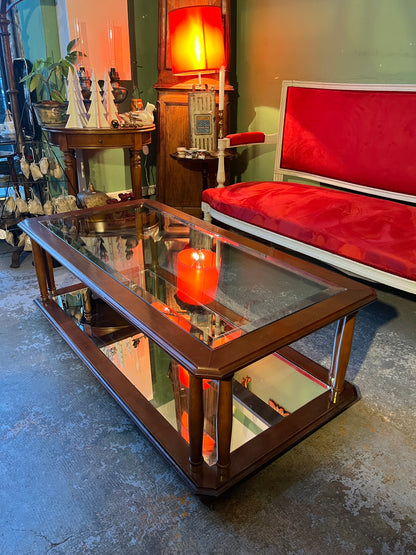 Table basse bois et verre