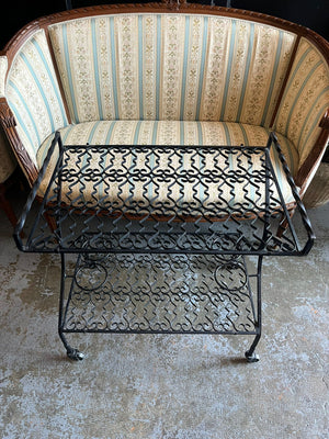Desserte Roulante Fer Forgé Porte Plantes Table Bar Vintage à Roulettes