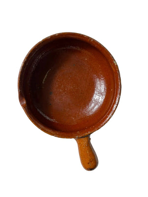 Ancienne casserole en terre vernissée Vallauris avec bec verseur