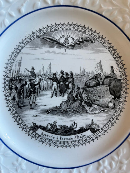 Assiette ancienne terre de fer Choisy-le-Roi Napoléon – Armée d’Italie XIXe